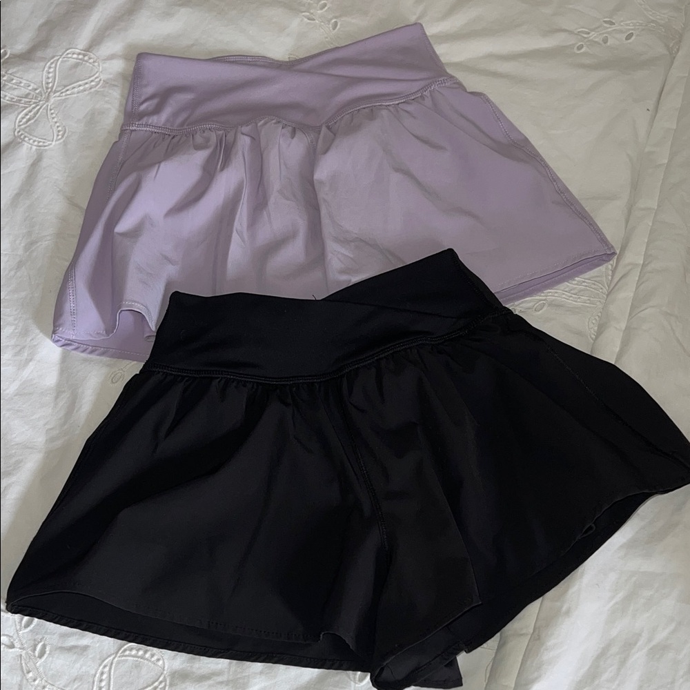 Girl’s Black and Lavender Shorts